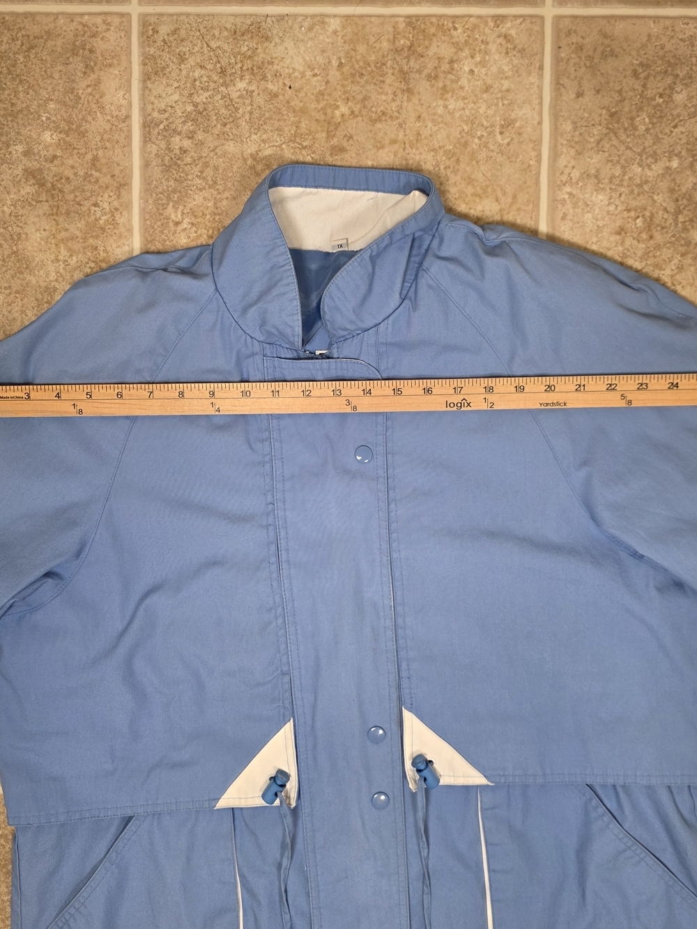 Y2K Blue Oversized Cinch Waist Jacket 1X - Picture 12 of 13